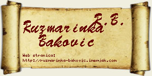 Ruzmarinka Baković vizit kartica